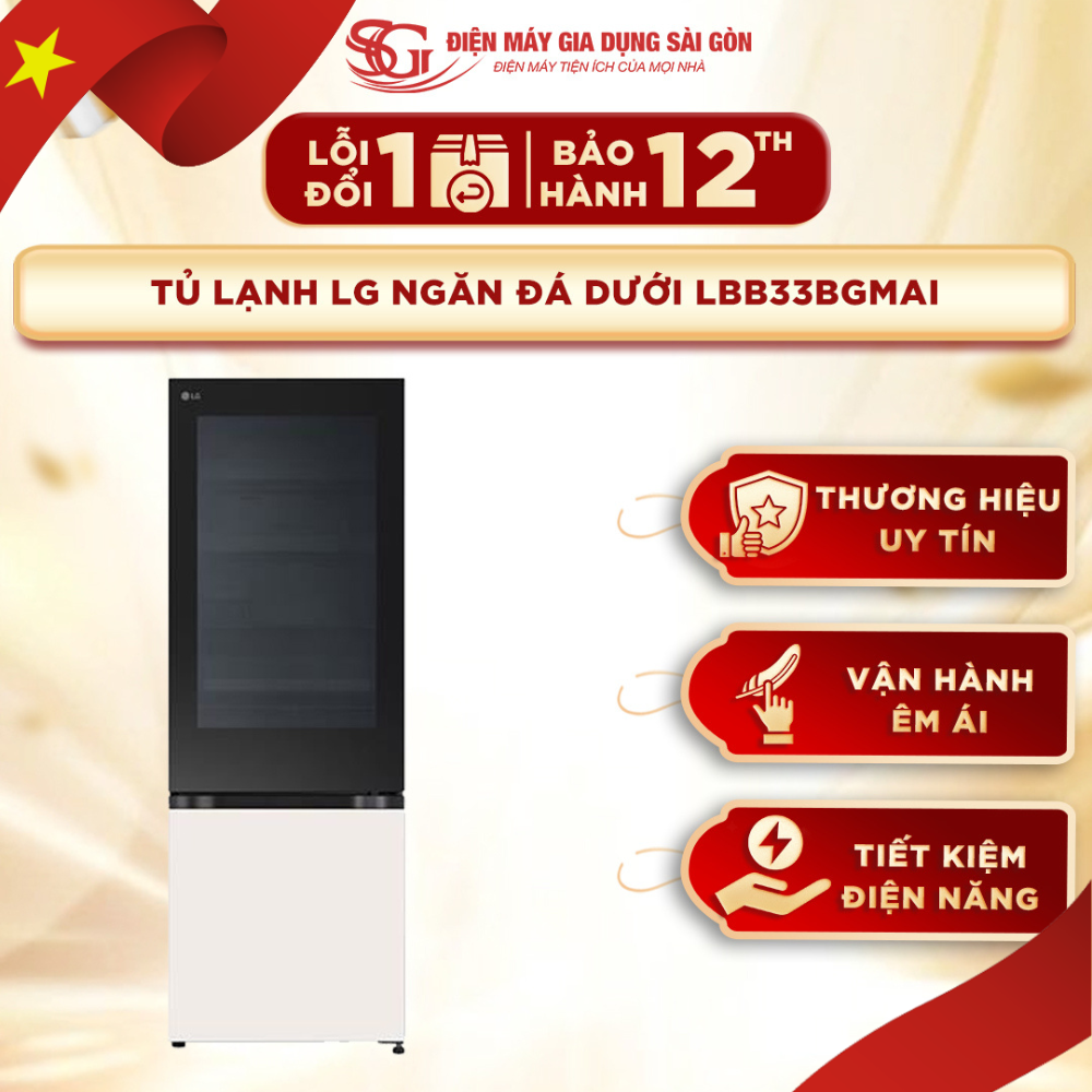 Tủ lạnh LG Inverter 340 lít InstaView LBB33BGMAI
