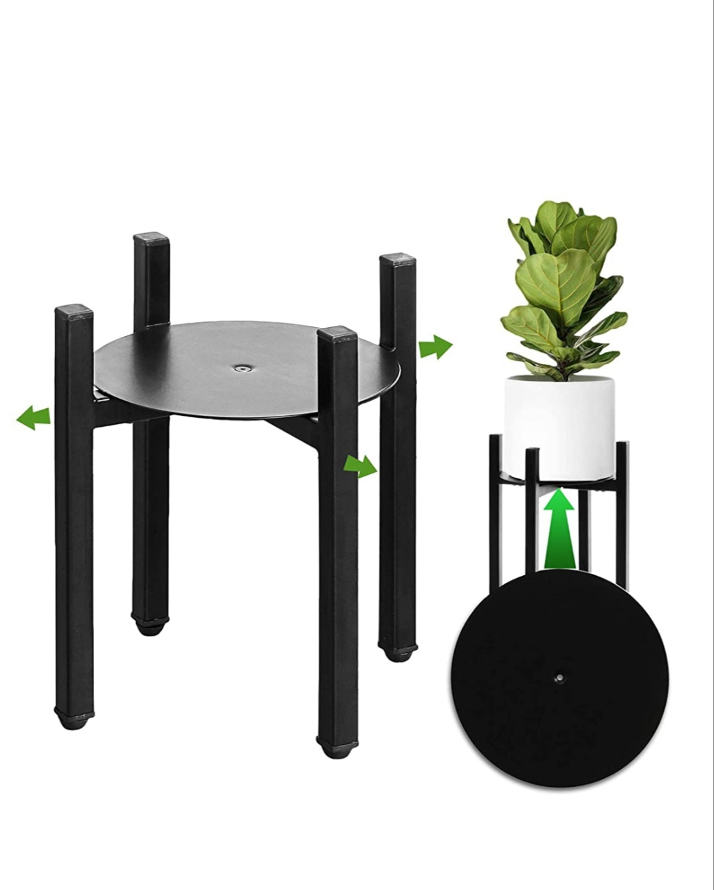 Chân Giá Kệ Đỡ Đôn Chậu Hoa Cây Cảnh Bằng Sắt 2 màu , Sơn tĩnh điện cao cấp chống rỉ. Đa năng + điều Chỉnh Mở Rộng từ 24-35 cm. Có khay đỡ.