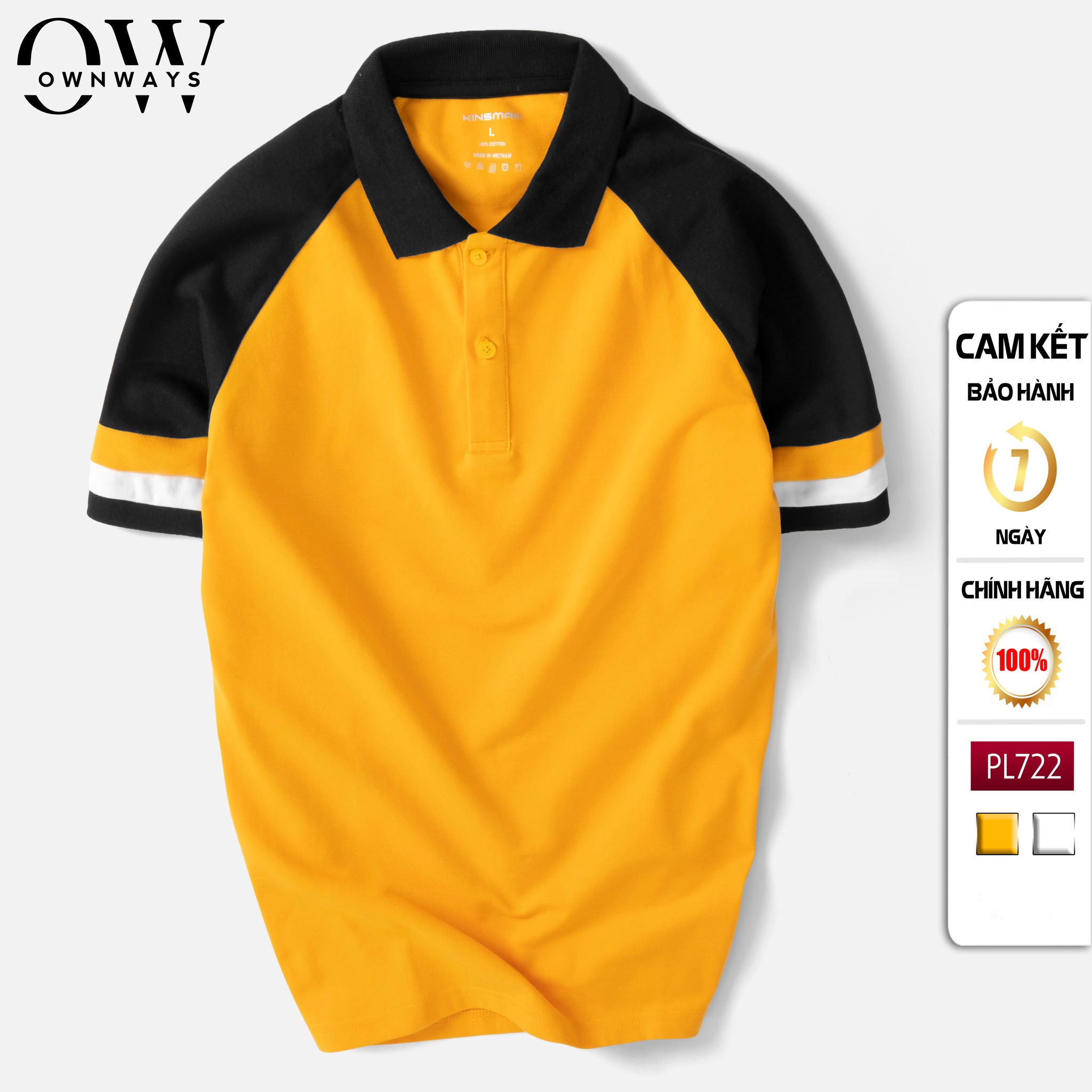 Áo polo nam tay raglan phối , áo thun nam có cổ đẹp giá rẻ pl722