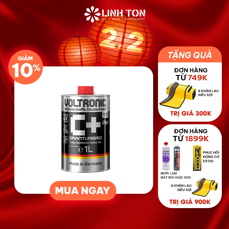 Nhớt tổng hợp cao cấp cho xe tay ga và ô tô Voltronic Granturismo C+ Full Synthetic 100%