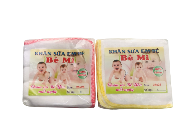 [ GIÁ TỐT ] Combo 20 khăn sữa Xô 4 lớp cao cấp Bé Mi 25 x 25cm mềm mại, dày mịn mềm siêu thấm hút cho bé