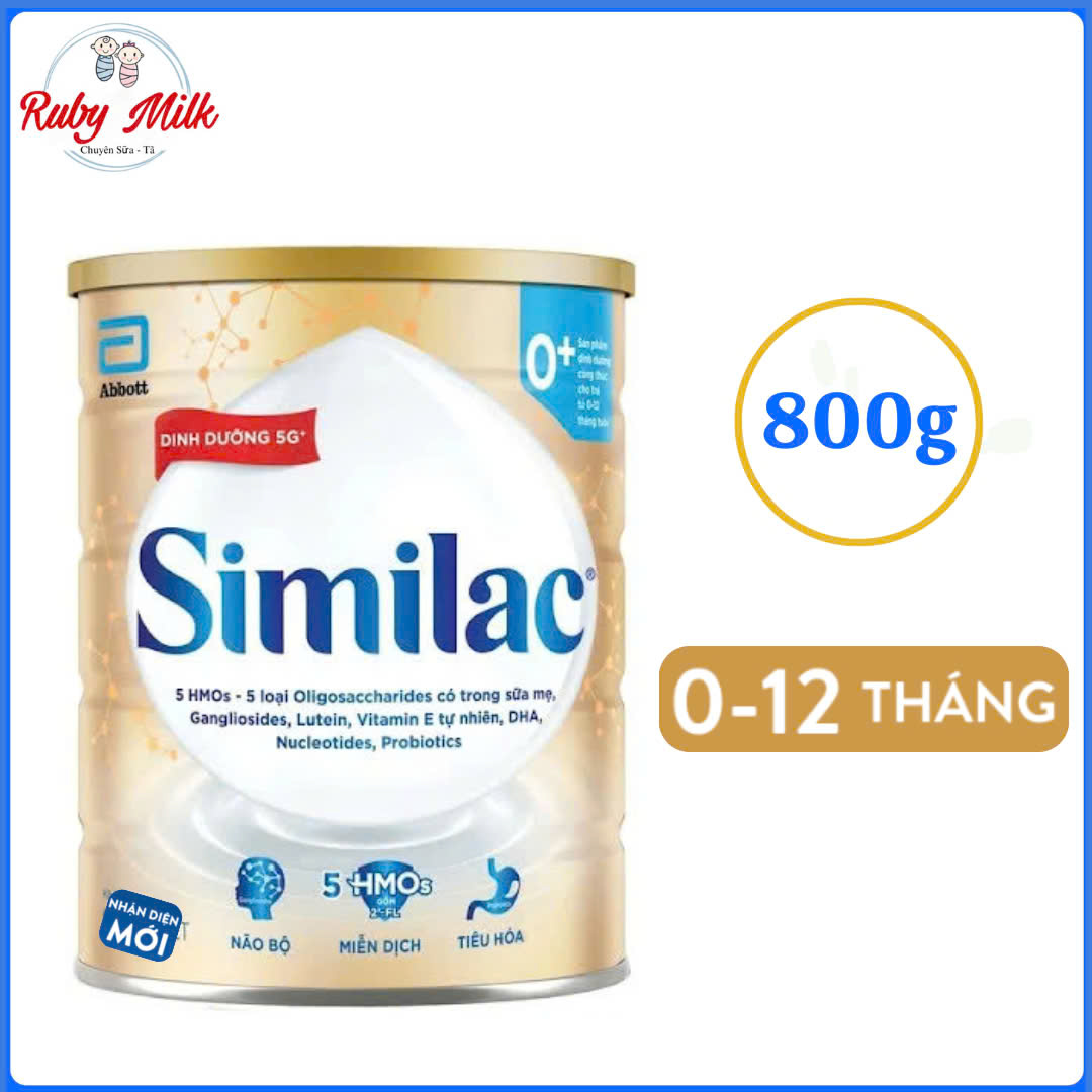  Sữa bột Similac 5G số 0+ Lon 800g  Cho bé 0-12 Tháng  