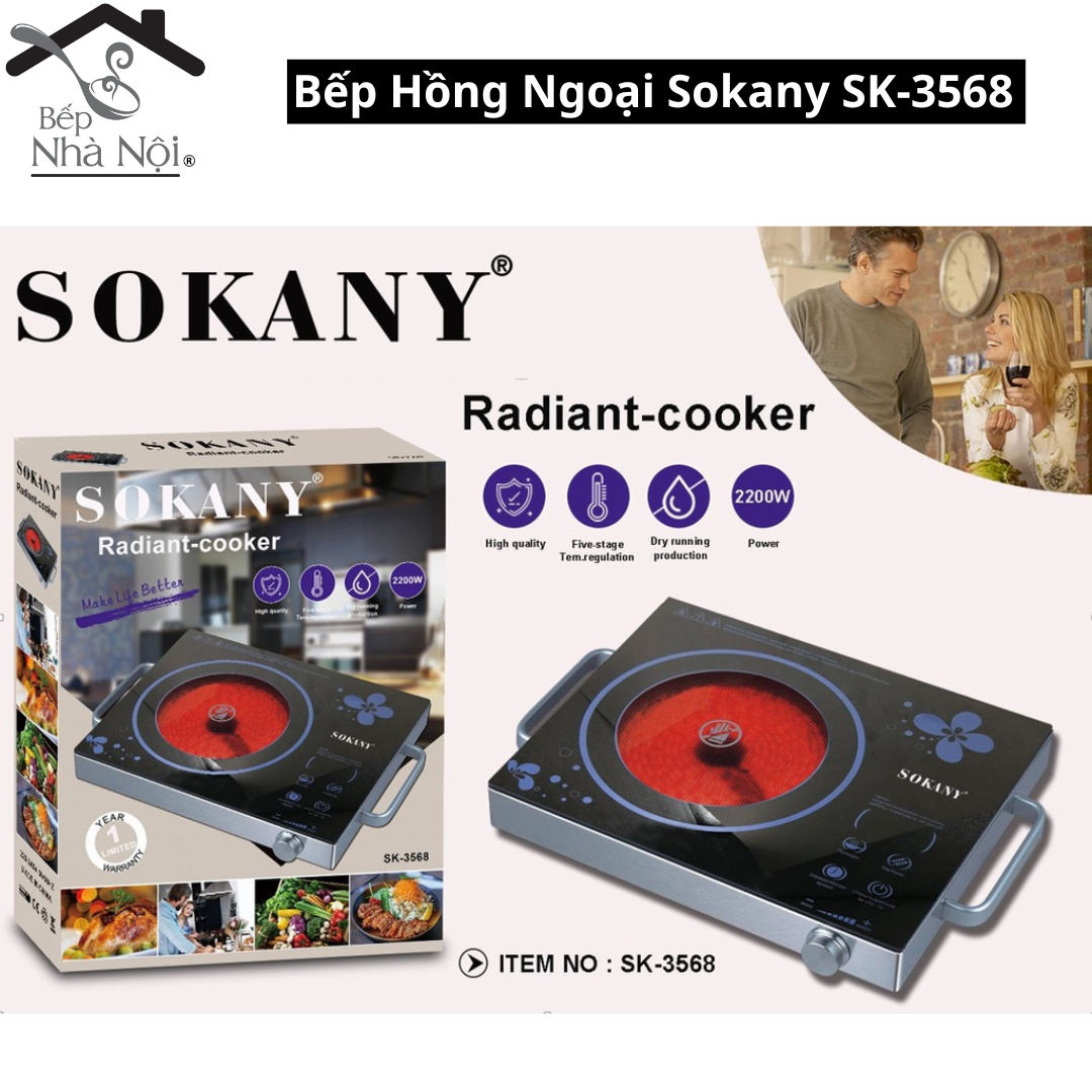 Bếp hồng ngoại sokany sk-3568 công suất 2000w,cao cấp - bếp hồng ngoại sokany sk-3568 công nghệ nhật . bảo hành 1 năm