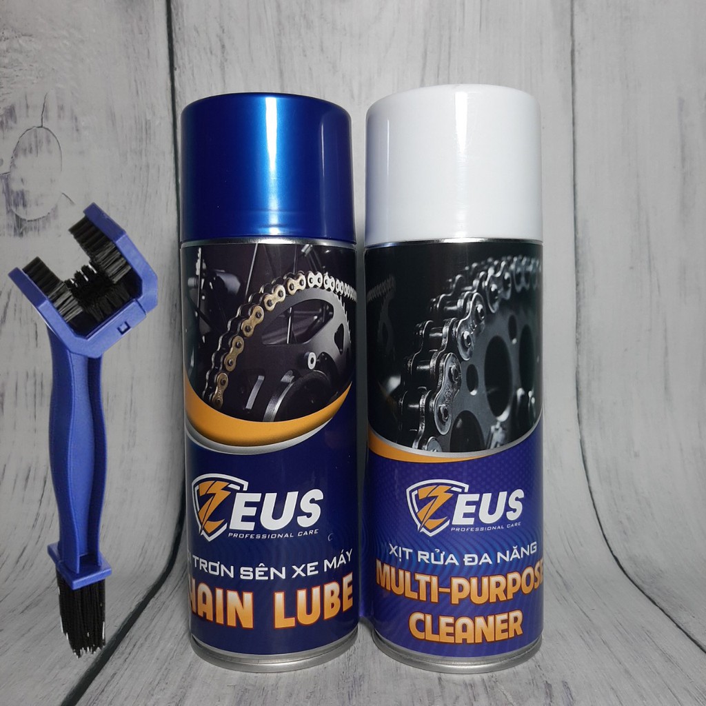  Combo Chai Xịt Rửa Và Bảo Dưỡng Sên Xe Máy Đa Năng ZEUS MULTI - PURPOSE CLEANER 400ml Chính Hãng GIÁ CỰC RẺ 