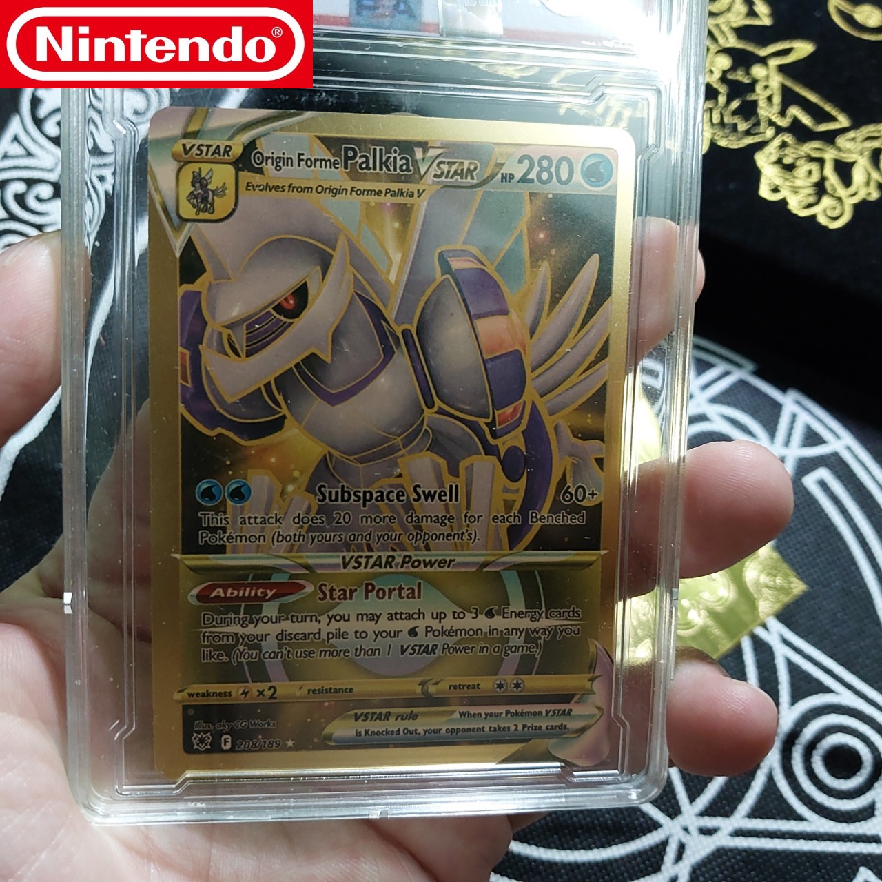 Game card Pokemon nhôm hợp kim mạ vàng Palkia 208 189 VStar kỵ sỹ không gian truyền thuyết Tặng kèm bảo vệ thẻ 1459 d24 39