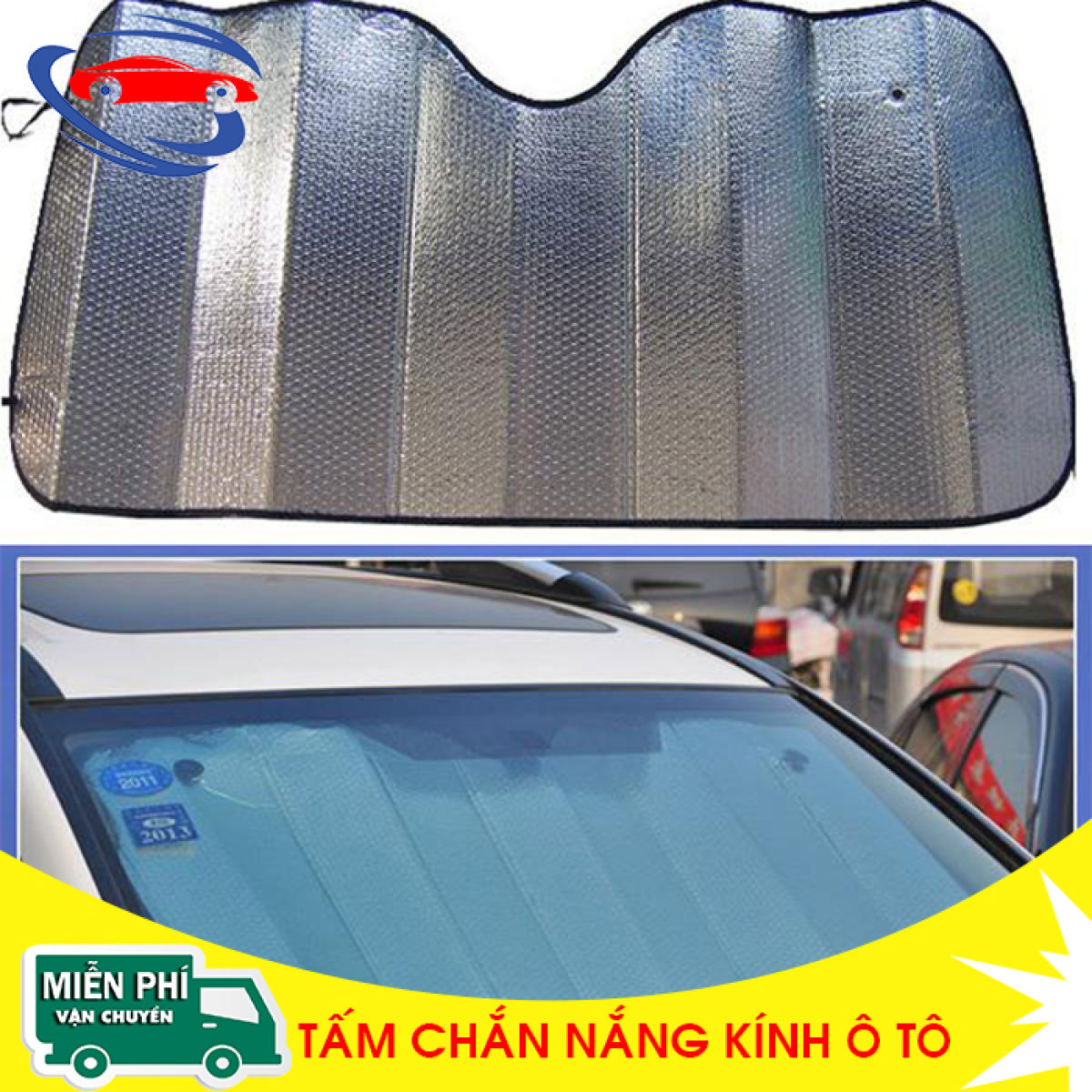 Tấm che chống nắng, tấm chắn nắng ô tô phản quang cho kính trước ôtô, xe hơi, xe tải gấp gọn, tấm chắn nắng oto-TCN VDauto