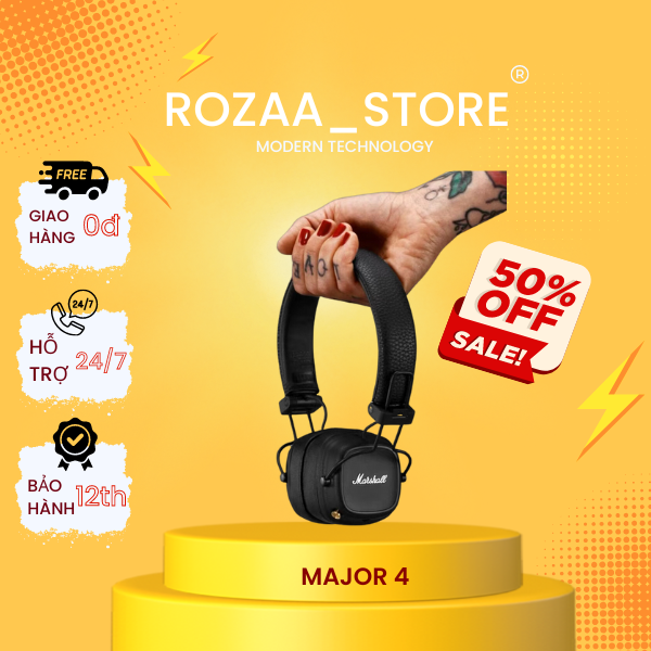 Tai nghe bluetooth không dây chụp tai marshall major 4 - full box nguyên seal 100%