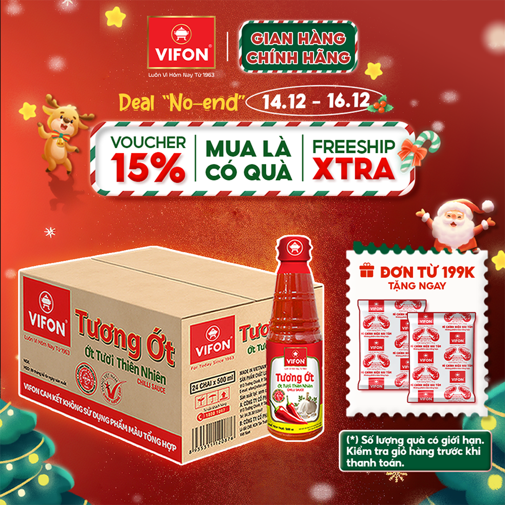   VOUCHER 15%  Thùng 24 Tương Ớt VIFON 500ml  Chai 