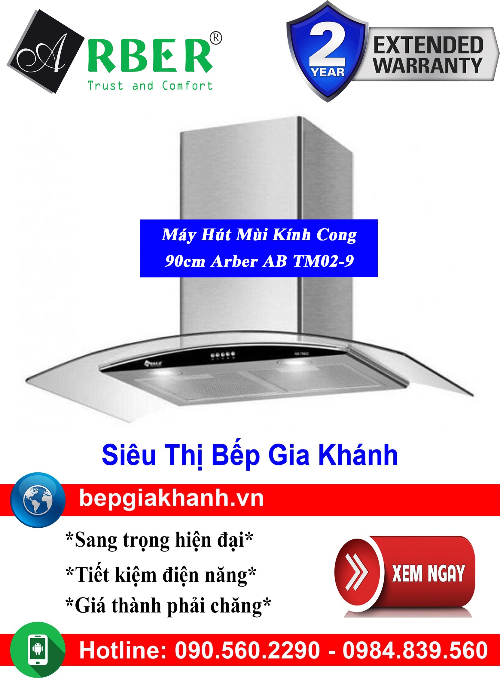 [HCM]Máy hút mùi kính cong 90cm Arber AB TM02-9, máy hút mùi nhà bếp, máy hút mùi bếp, máy hút mùi kính cong, máy hút mùi canzy, máy hút mùi mini, máy hút mùi âm trần, máy hút mùi electrolux, may hut mui