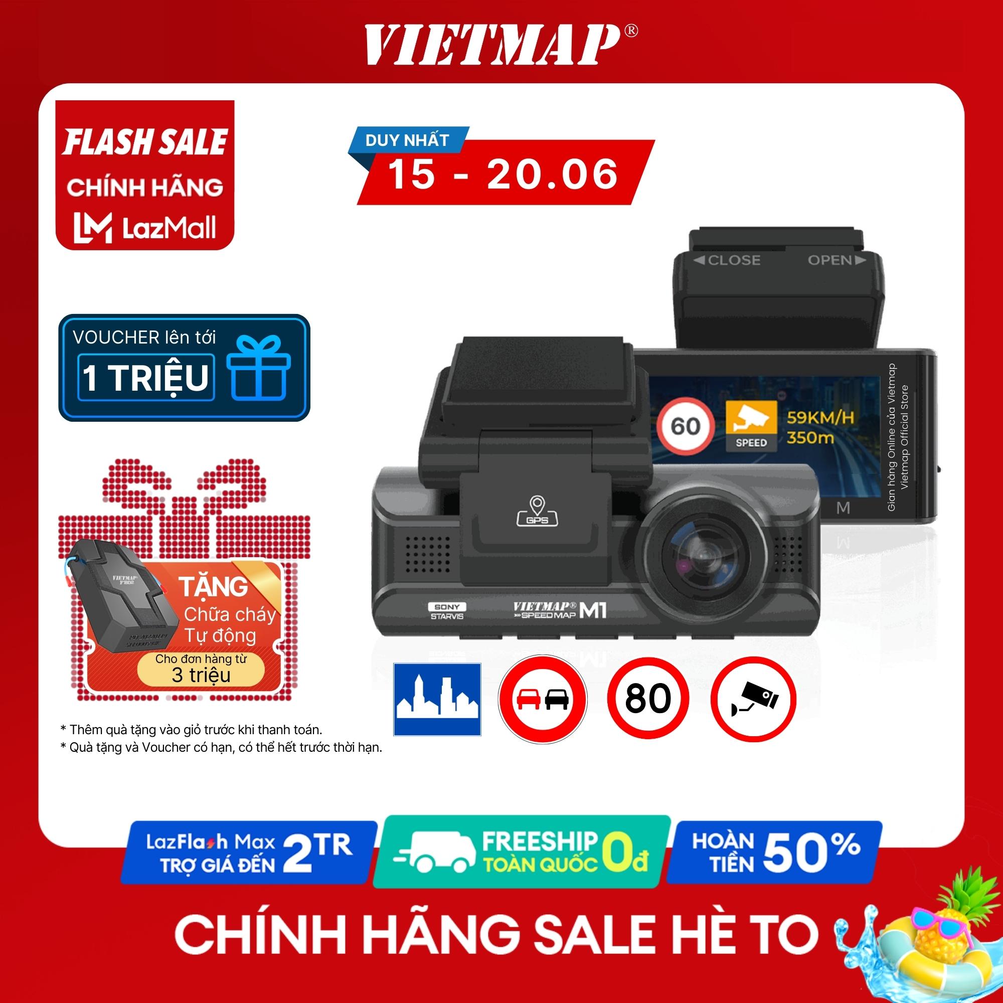 Camera Vietmap SpeedMap M1 Cảnh báo tốc độ giới hạn Cảnh báo Vượt tốc độ Ghi hình 2K hành trình ô tô