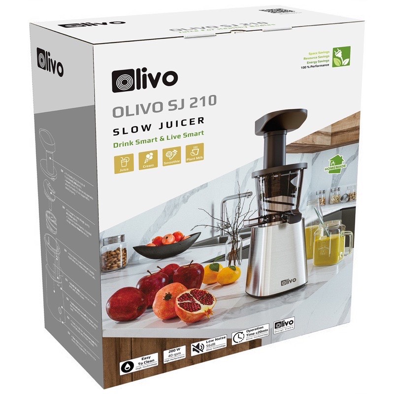 Máy Ép Chậm Olivo SJ 210 [CHÍNH HÃNG -THƯƠNG HIỆU MỸ - BH 24 THÁNG]_Có quà tặng đi kèm