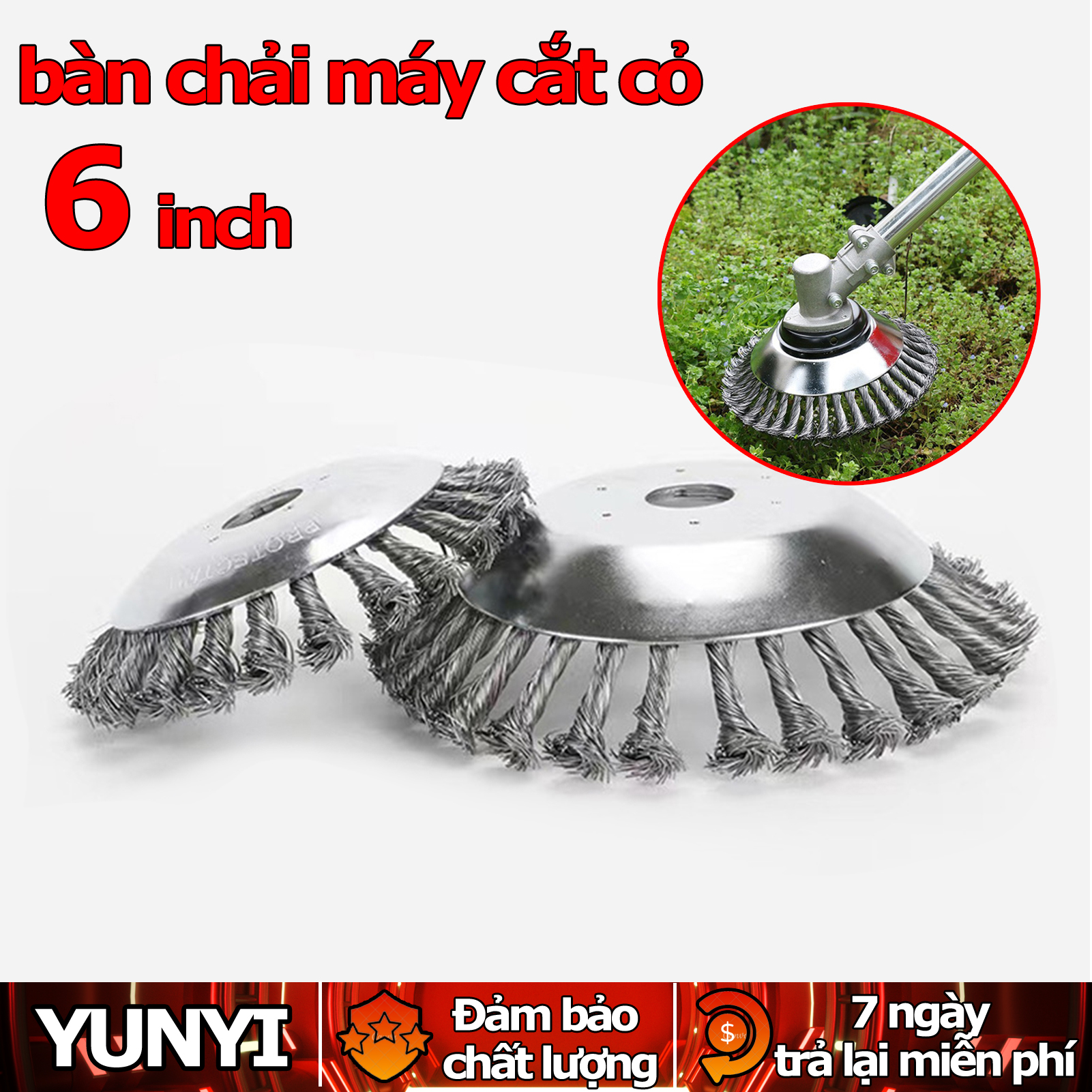 Lưỡi Máy Cắt Cỏ,bàn chải máy cắt cỏ 6 inch và hàng chính hãng,rẫy cỏ tận gốc-Vận chuyển nhanh từ Hà Nội