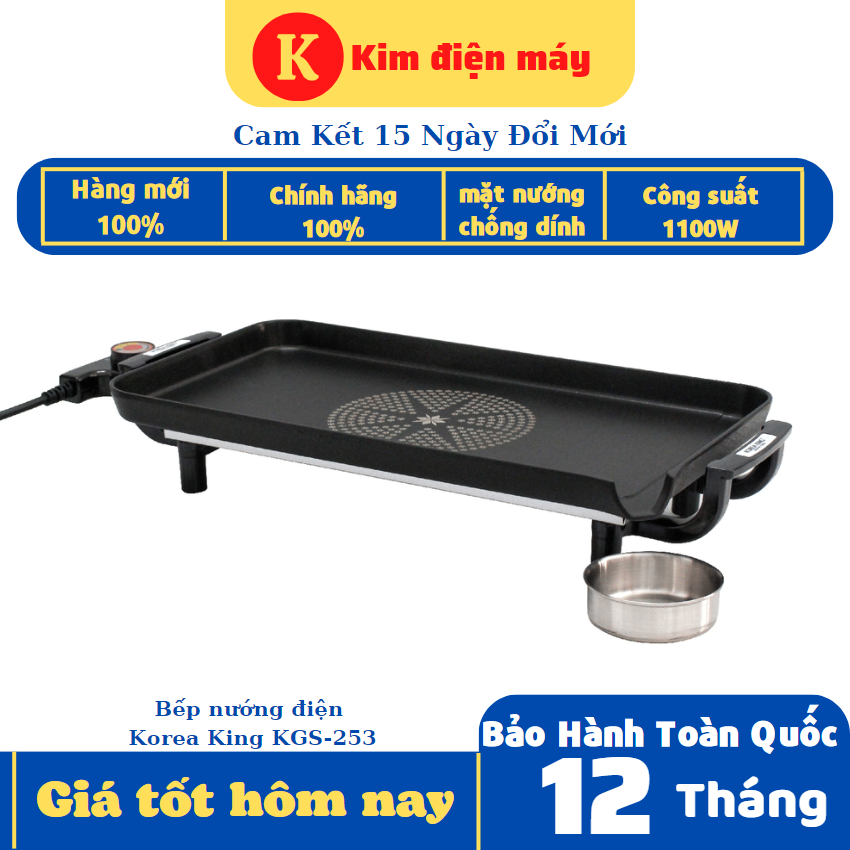 Bếp nướng điện Korea King KGS-253-1100W tiết kiệm điện-bảo hành 12 tháng toàn quốc
