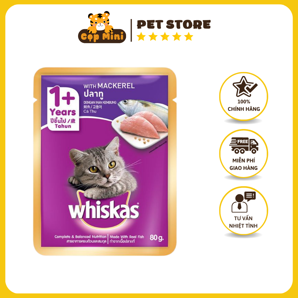 Pate whiskas 24 gói cá thu 85g