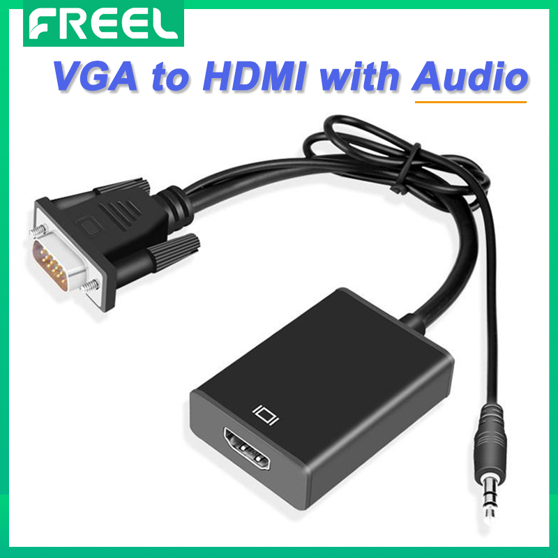 Bộ Chuyển Đổi VGA Sang HDMI Với Đầu Ra Âm Thanh 3.5Mm Và Nguồn USB, Đầu Vào VGA 1080P Sang Đầu Nối Đầu Ra HDMI (Nam Sang Nữ) Cáp Analog Sang Kỹ Thuật Số Hỗ Trợ Máy Tính, Máy Tính Xách Tay Sang TV, Màn Hình Hiển Thị, máy Chiếu