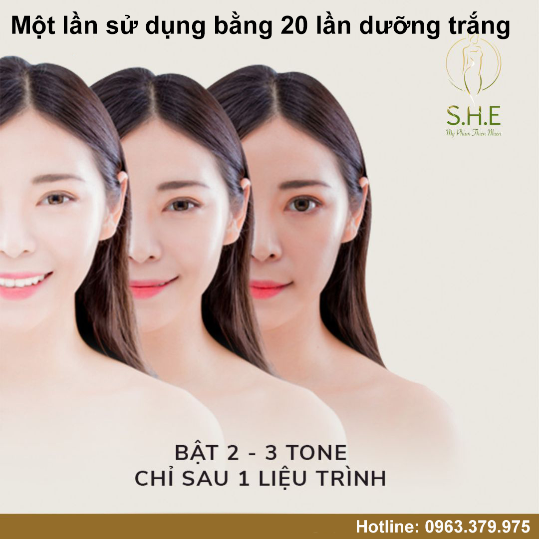 Tắm trắng cấp tốc b100 combo 2 hộp bật tone ngay lần đầu sử dụng