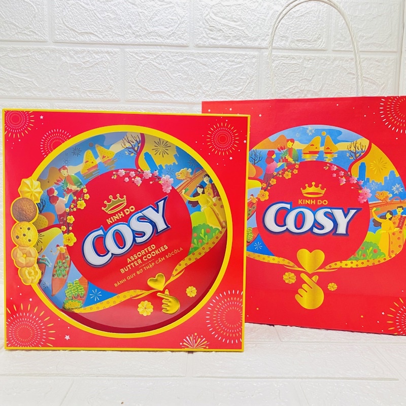 Bánh cosy quy bơ kẹp kem hộp thiếc 378g kèm túi