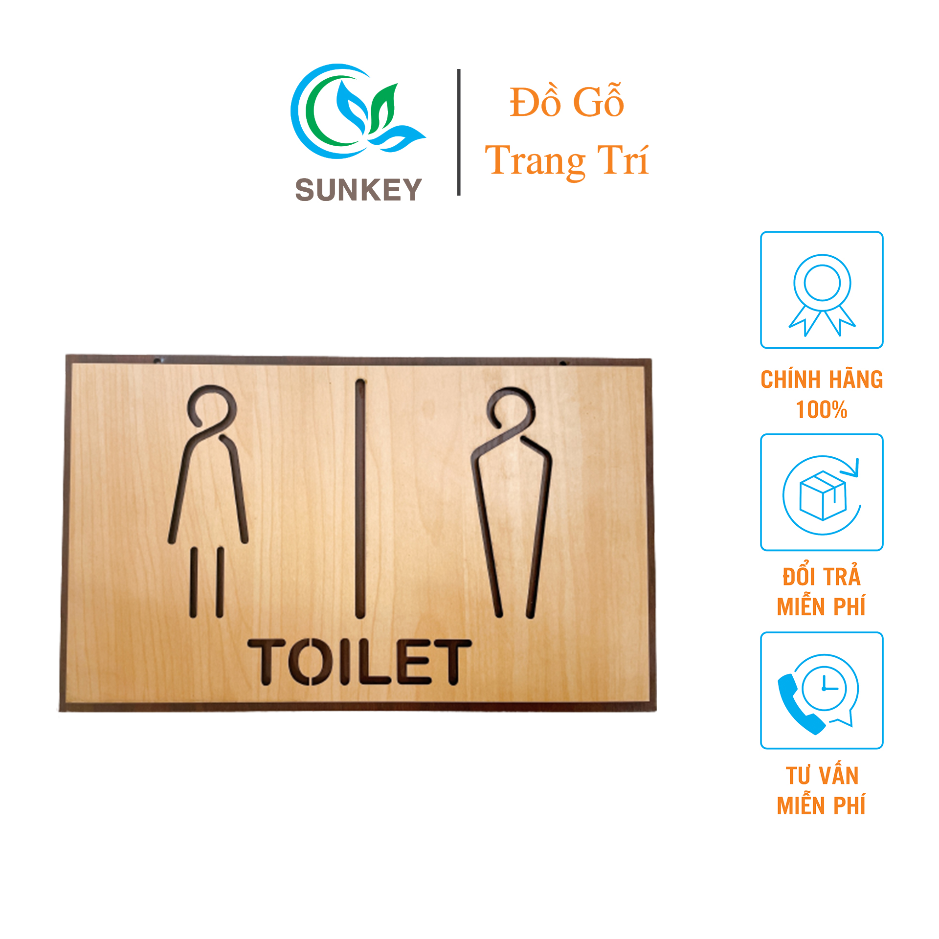 [Sale Lớn] Bảng Gỗ Treo Cửa Nhà Vệ Sinh - Kích Thước 25x15 cm - Chất Liệu Gỗ MDF Nhập Khẩu - Treo Cửa Toilet