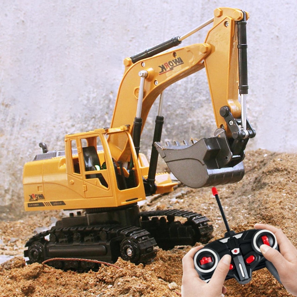 Máy xúc cần cẩu sắt điều khiển từ xa 6 kênh
