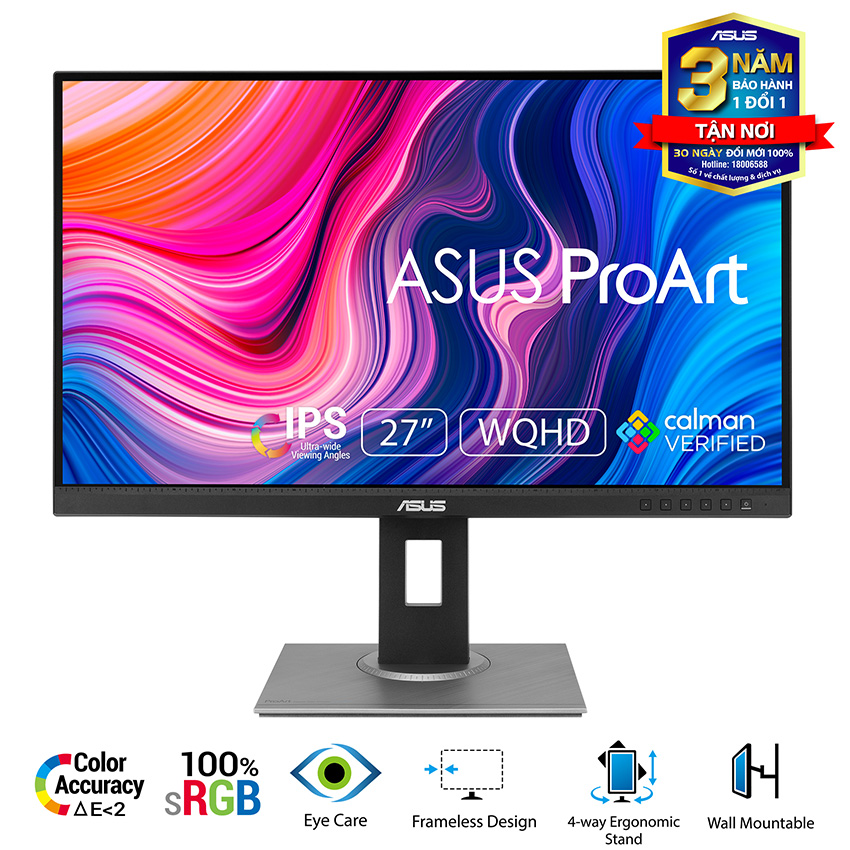 Màn hình asus proart pa278qv 27"/2k/ips/100% srgb/100%