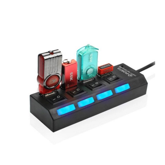 Hub usb 4 cổng hình ổ điện có công tắc dc308