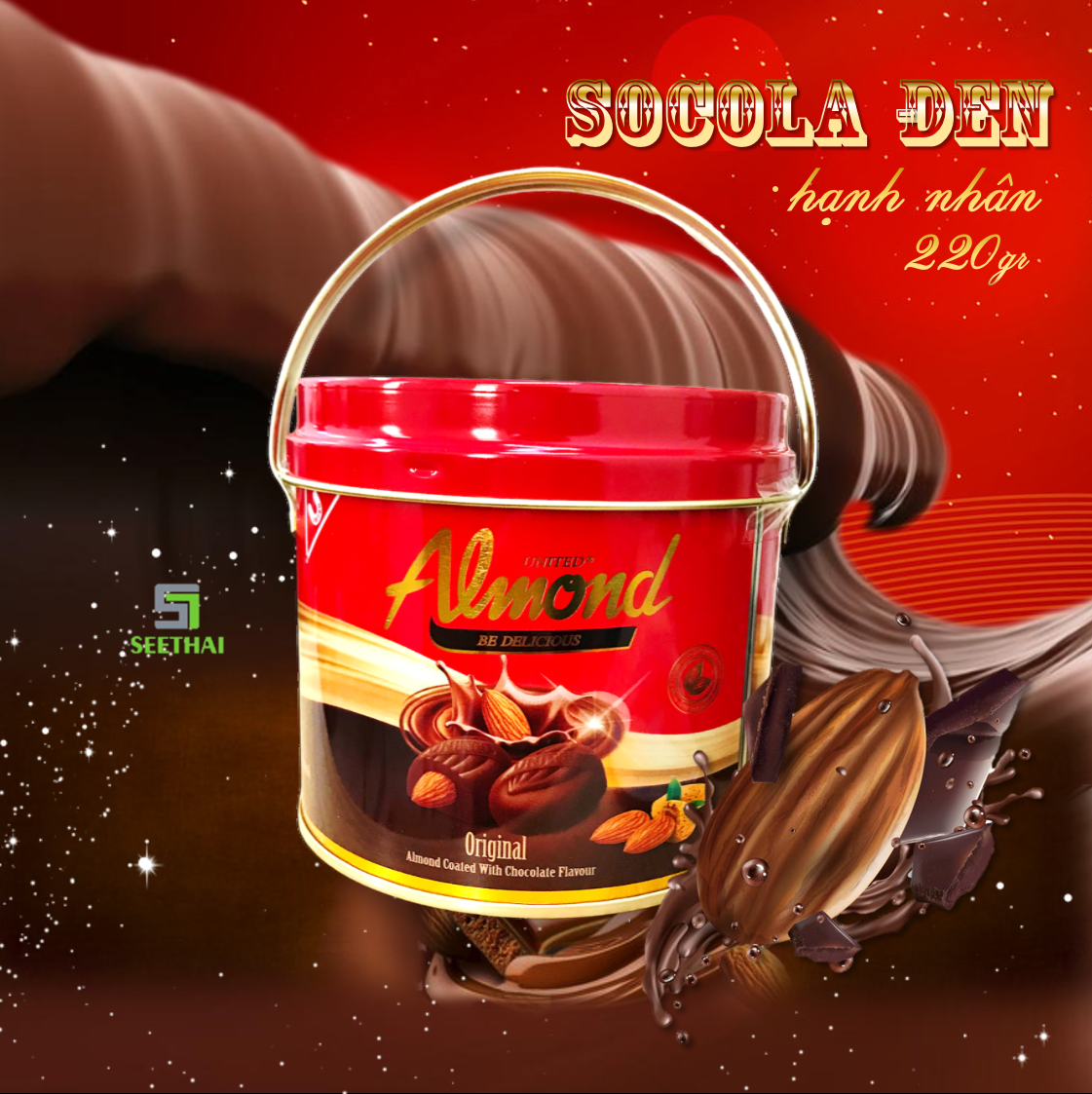 Socola hạnh nhân ALMOND United Thái Lan - hộp / túi quà tặng socola
