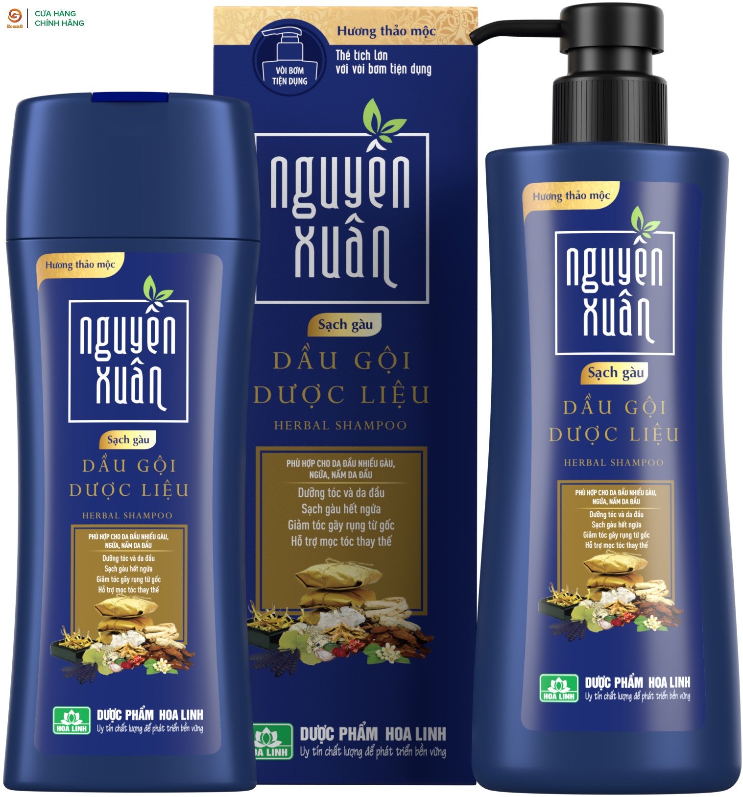 Dầu gội dược liệu Nguyên Xuân dành cho da đầu gầu, dưỡng tóc mềm mượt - NX6