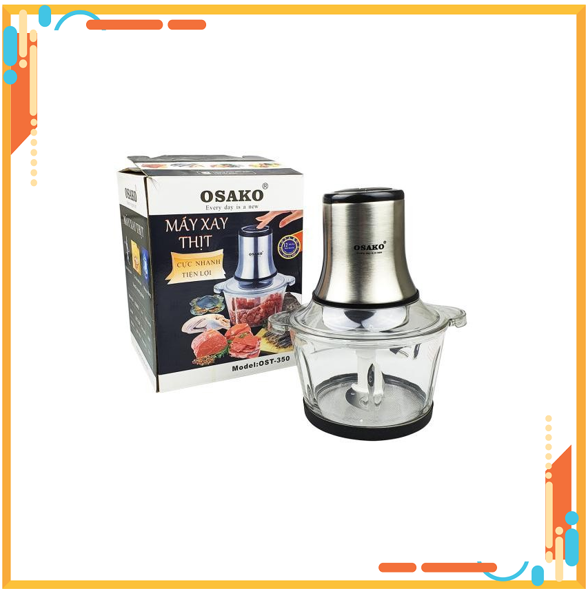 Máy xay thịt osako ost-350 cối thủy tinh 2.0 lít công suất 350w, tự ngắt khi quá tải