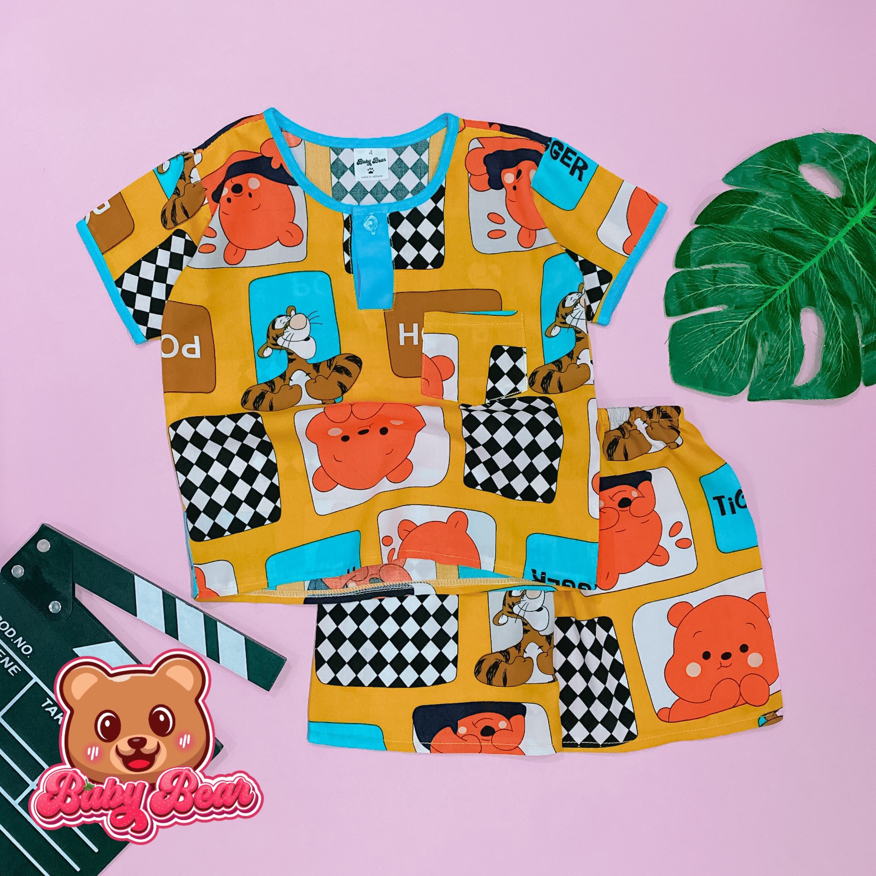 Bộ tole đùi bé trai, bộ lanh mặc nhà trẻ em 8-40kg babybearvn