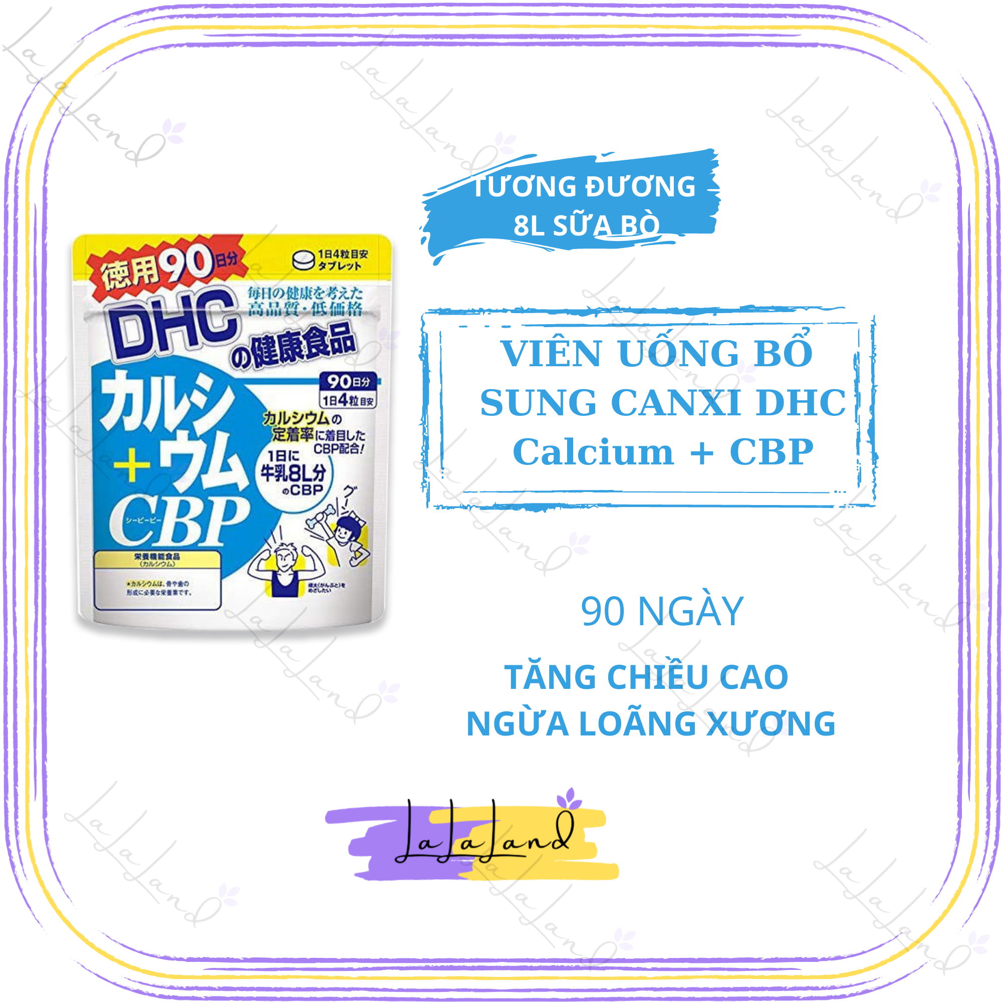 [HCM](Gói 360 viên 90 ngày) Viên uống canxi - DHC Calcium + CBP duy trì lượng canxi cần thiết trong xương giúp xương chắc khỏe và hỗ trợ tăng chiều cao