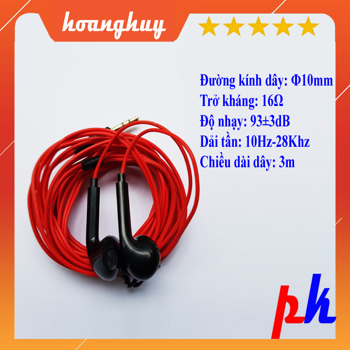 Tai nghe nhét tai dây dài 3m bgn003