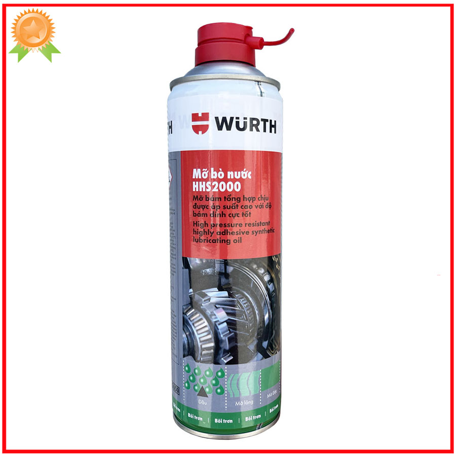 Chai xịt mỡ bò nước hhs 2000 adhesive lubricant wurth 500ml