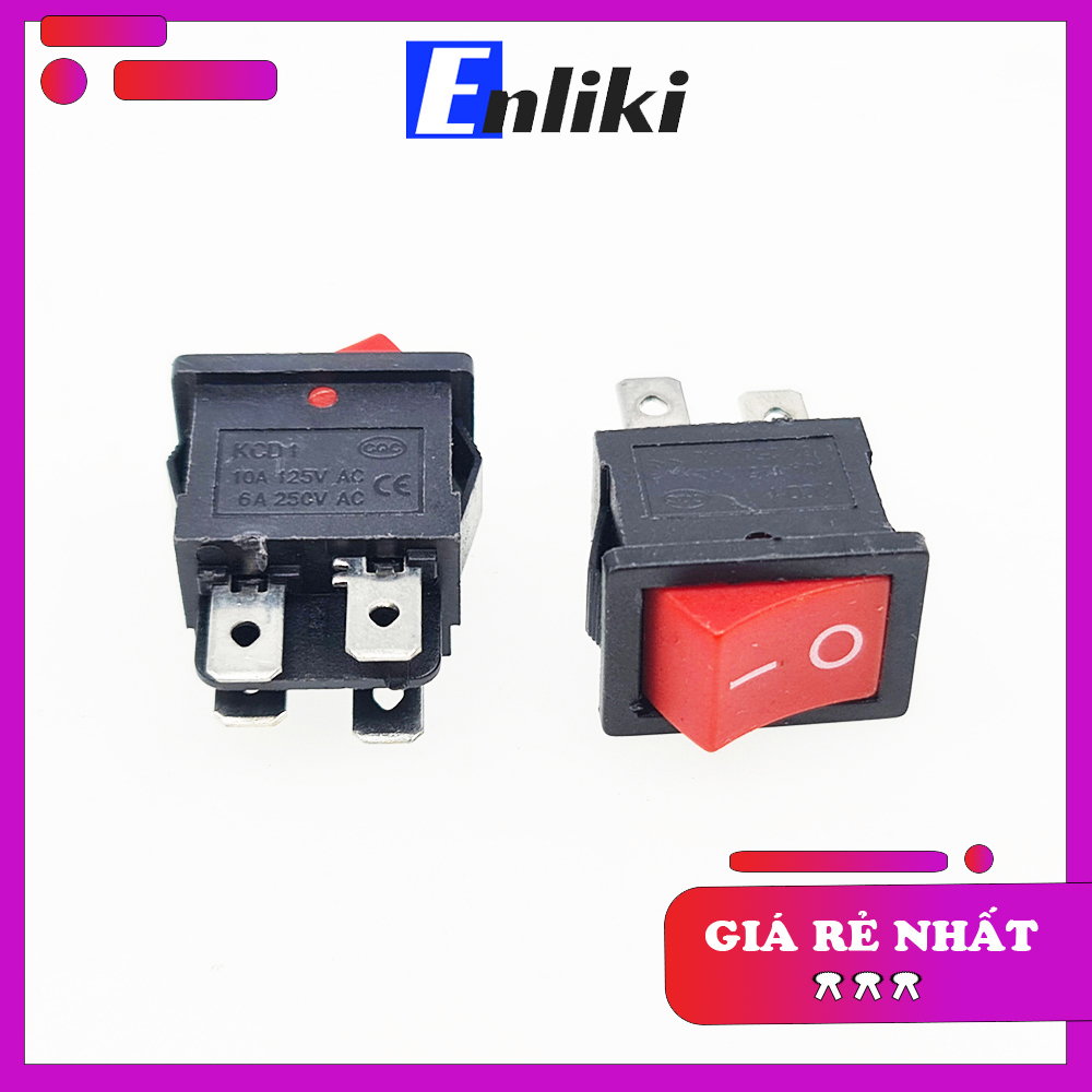Công tắc kcd1-104 4 chân màu đỏ