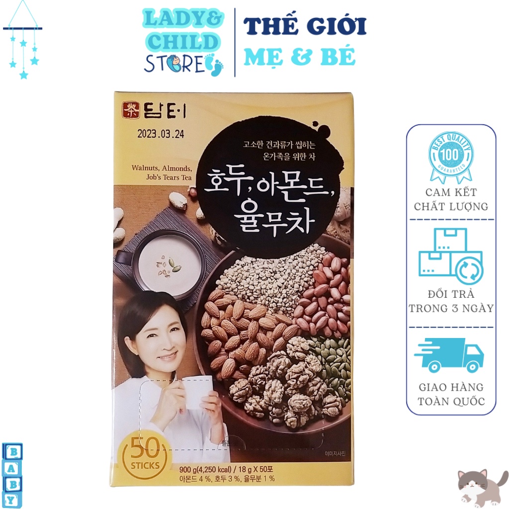 Bột ngũ cốc - ngũ cốc damtuh hàn quốc 900g cho người ăn kiêng - hộp 50 gói