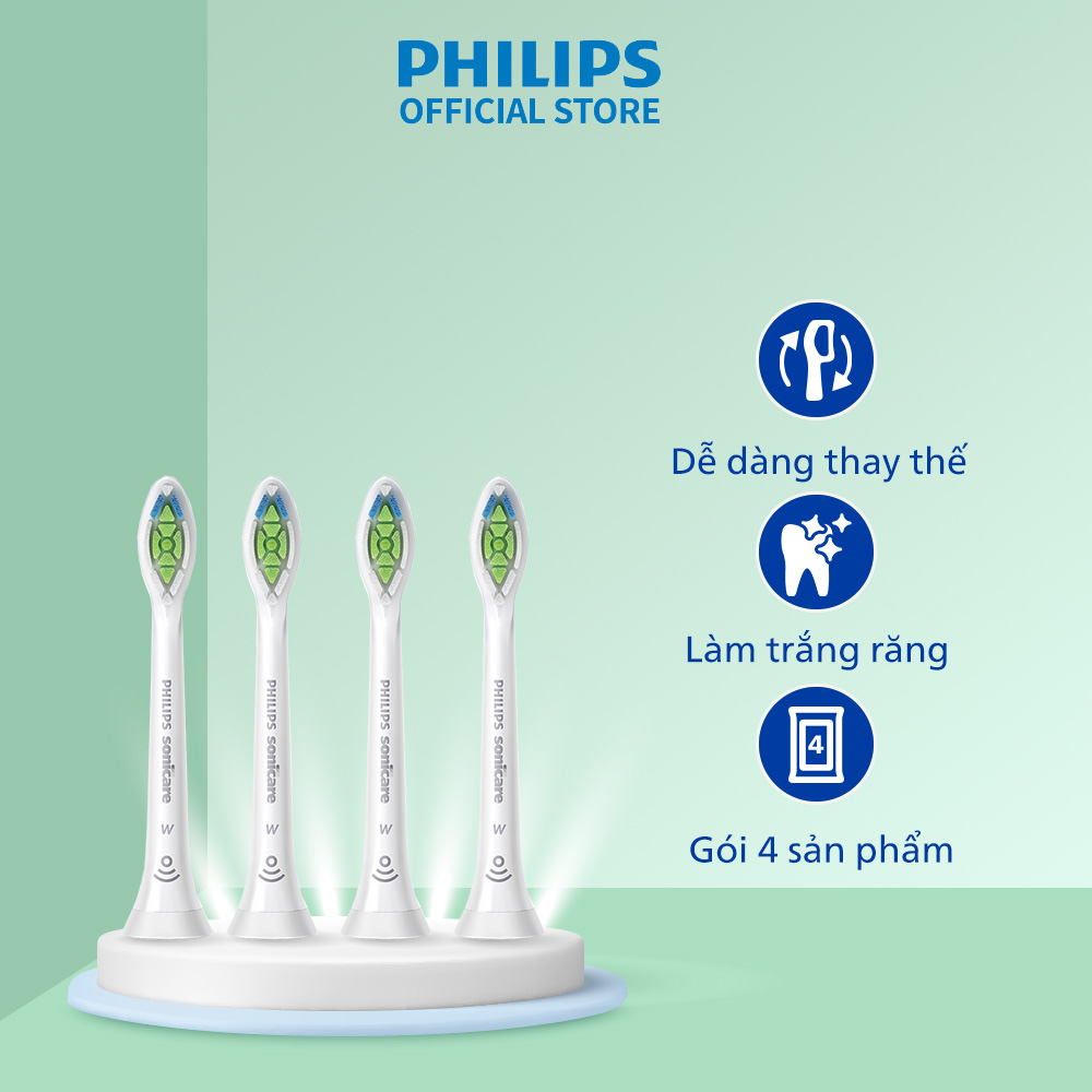 Đầu bàn chải điện Philips sonicare W2 HX6064_trắng răng tự nhiên
