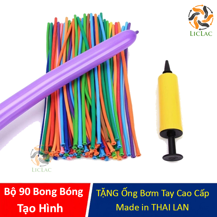 Bong Bóng Tạo Hình Balloon Bộ 90 ( made in Thailans) Chất liệu Cao su tự nhiên,Dày hơn, bền hơn dễ tạo hình hơn bong bóng thông thường- Home Baby