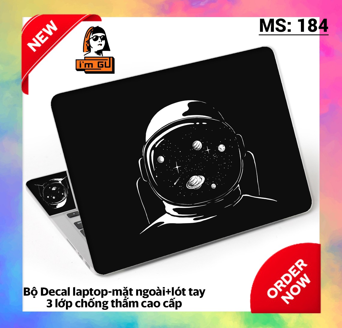 Miếng dán decal laptop bảo vệ trang trí laptop decal cao cấp 3 lớp chống thấm tất cả các dòng máy macbook/acer/hp/dell