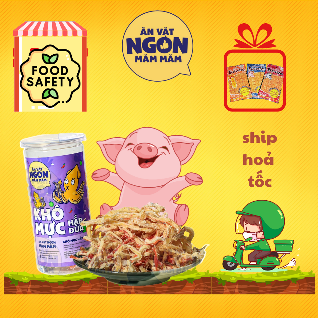 Khô mực hấp nước dừa Măm Măm hộp 250g Đồ ăn vặt siêu ngon - Món ngon mỗi ngày