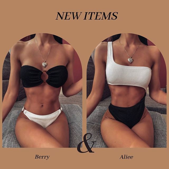 Bikini đen trắng gân tăm- 𝐁𝐞𝐫𝐫𝐲 𝐗 𝐀𝐥𝐢𝐞𝐞