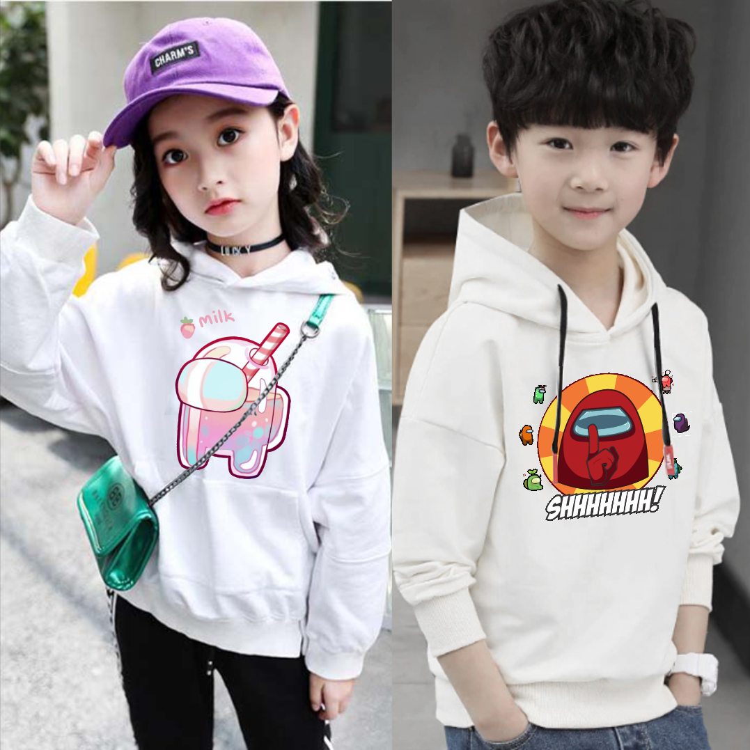 Áo khoác hoodie dành cho các bé in hình among us dễ thương