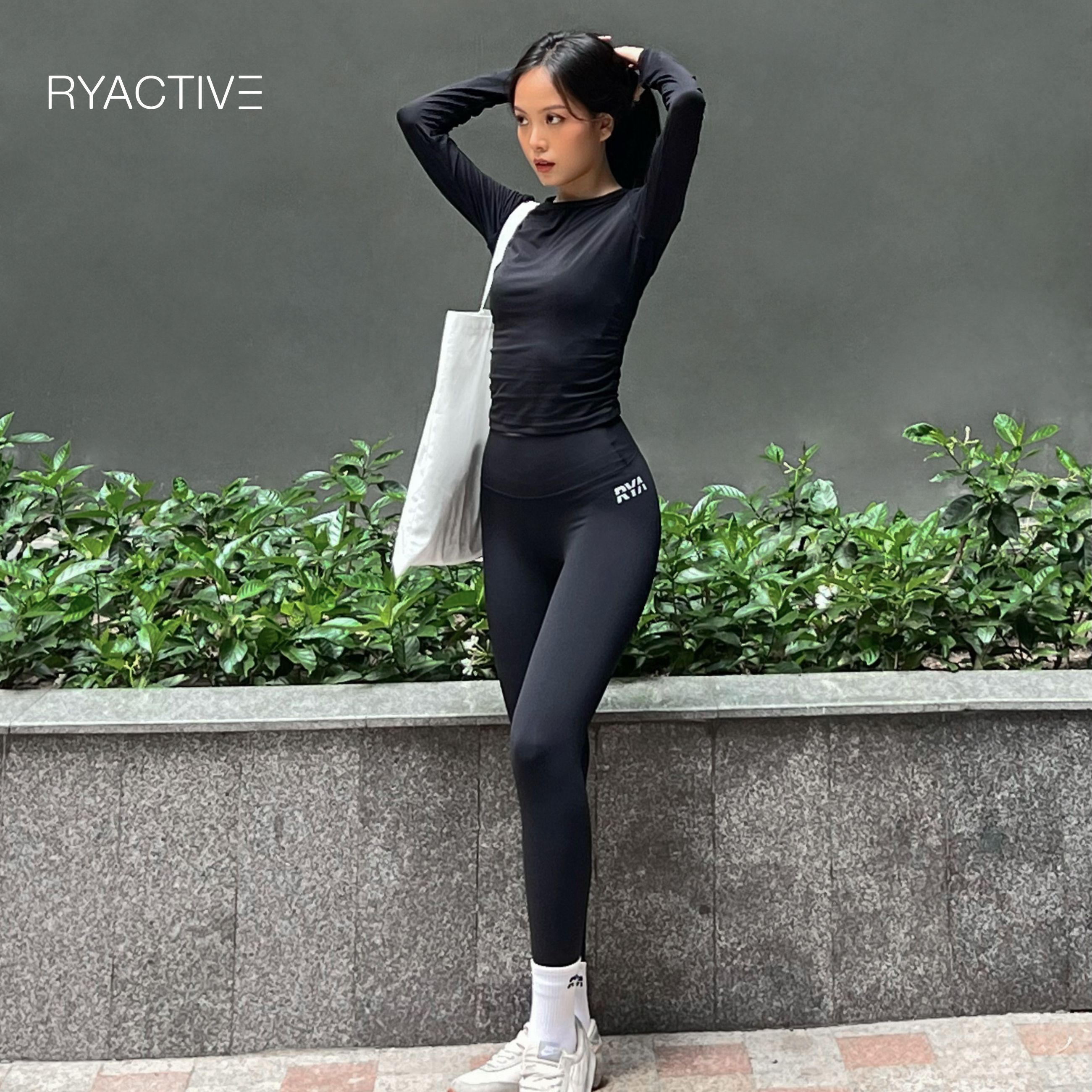 Quần nữ tập gym/ legging thể thao dáng dài ryactive - rya legging black