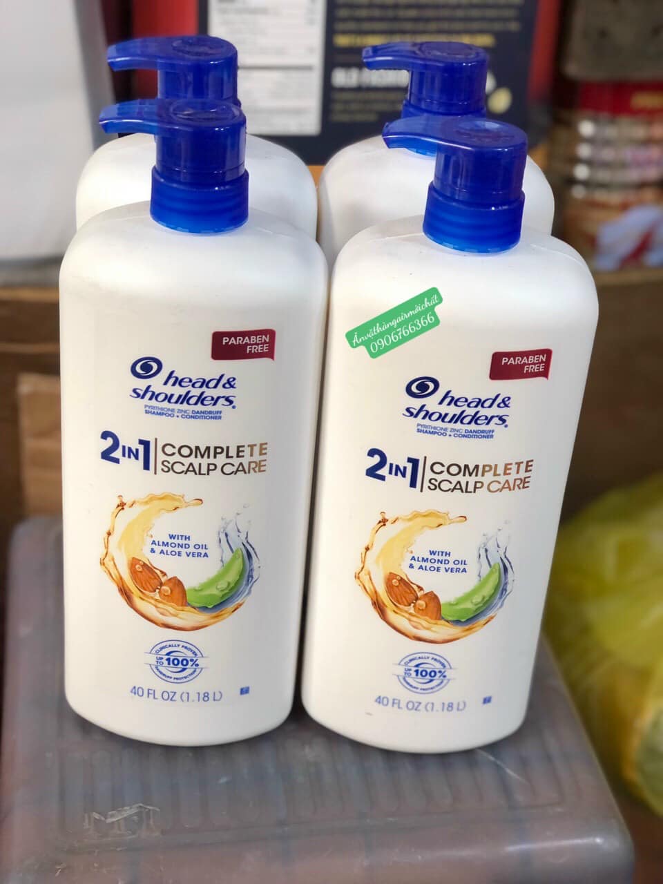 Dầu gội xả 2in1 head & shoulders complete scalp care hạnh nhân, nha đam chai 1.18 lit
