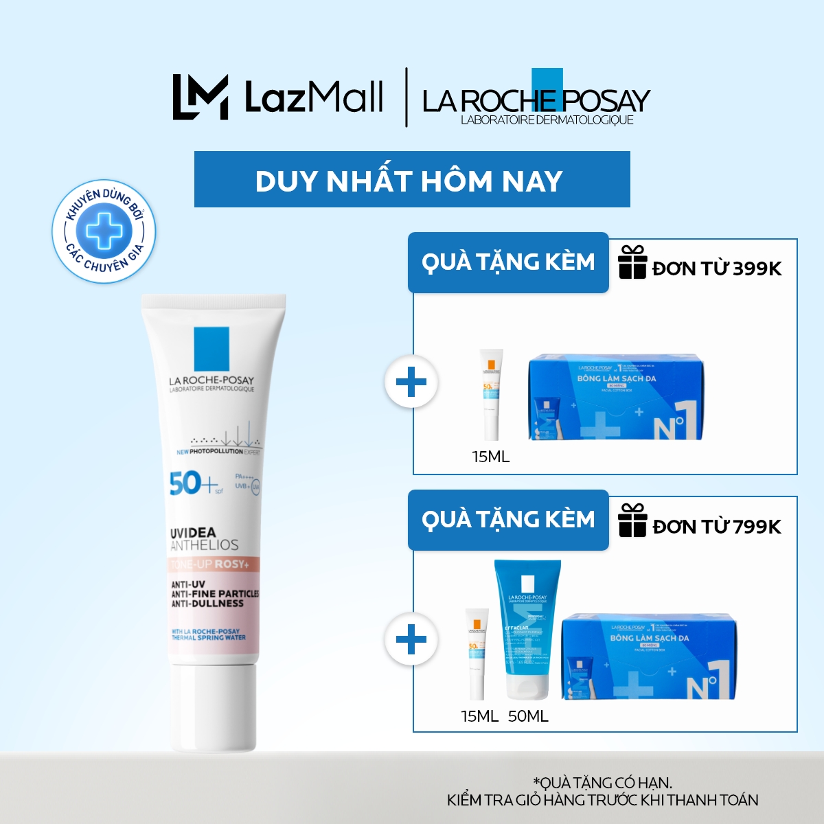 Kem chống nắng nâng tone sáng hồng rạng rỡ cho da khô, xỉn màu Anthelios UVIDEA Rosy+ SPF50+, PA++++