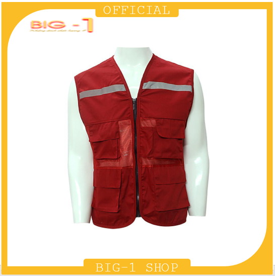 Ao Gile Phản Quang 4 Túi Hộp Bảo Hộ Lao Động - Đỏ đô