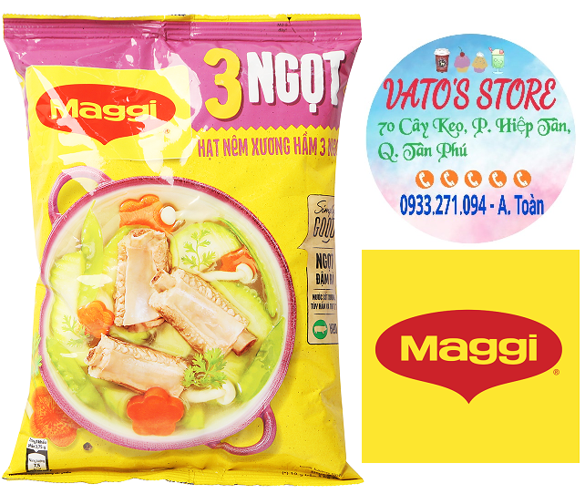 Combo 5 bịch hạt nêm maggi xương hầm 3 ngọt heo 900g / hạt nêm xương hầm 3 ngọt maggi heo 900g