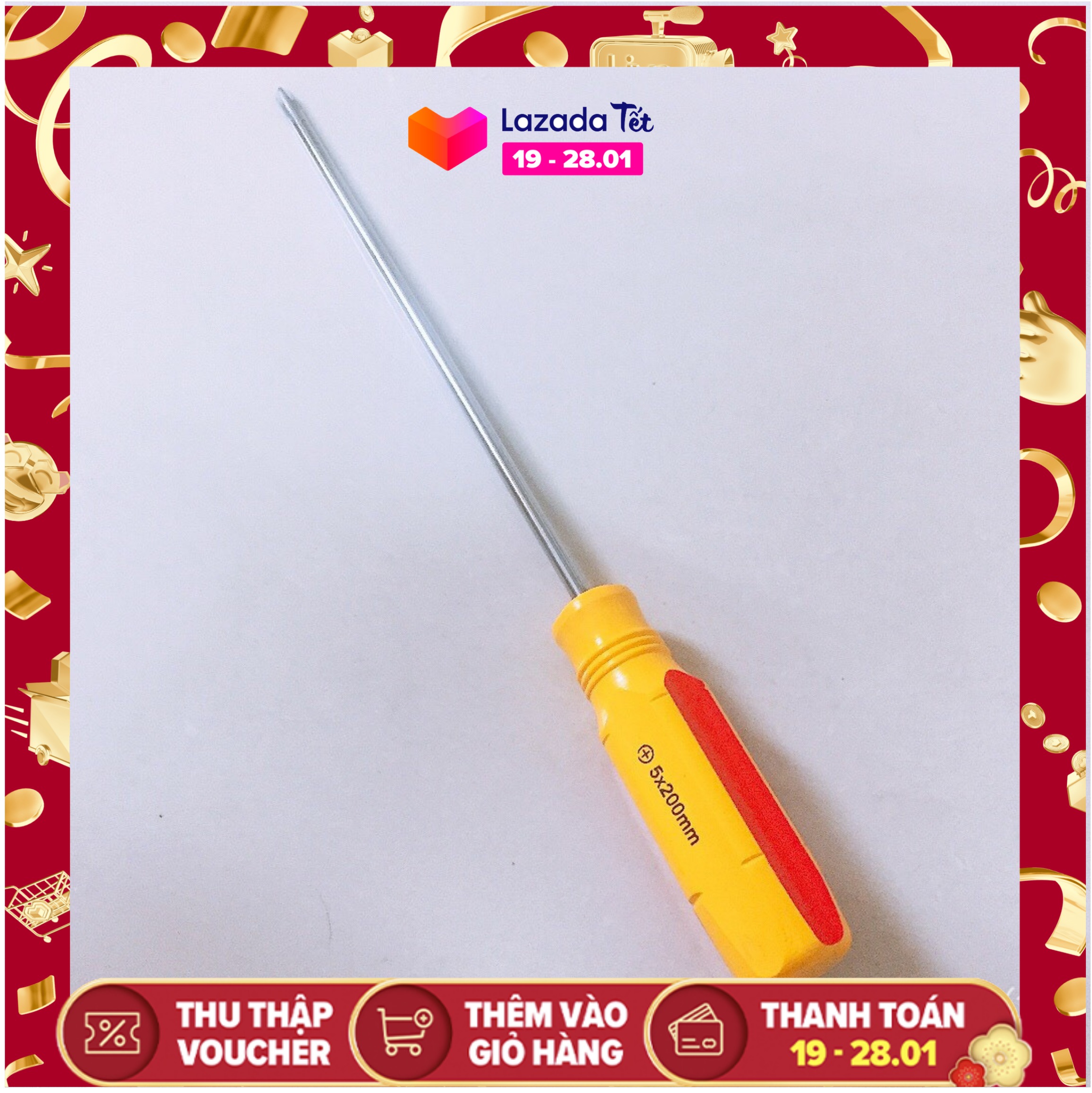 Tua Vít Đa Năng Bake (4 cạnh) - 5mm x 200mm (vàng)