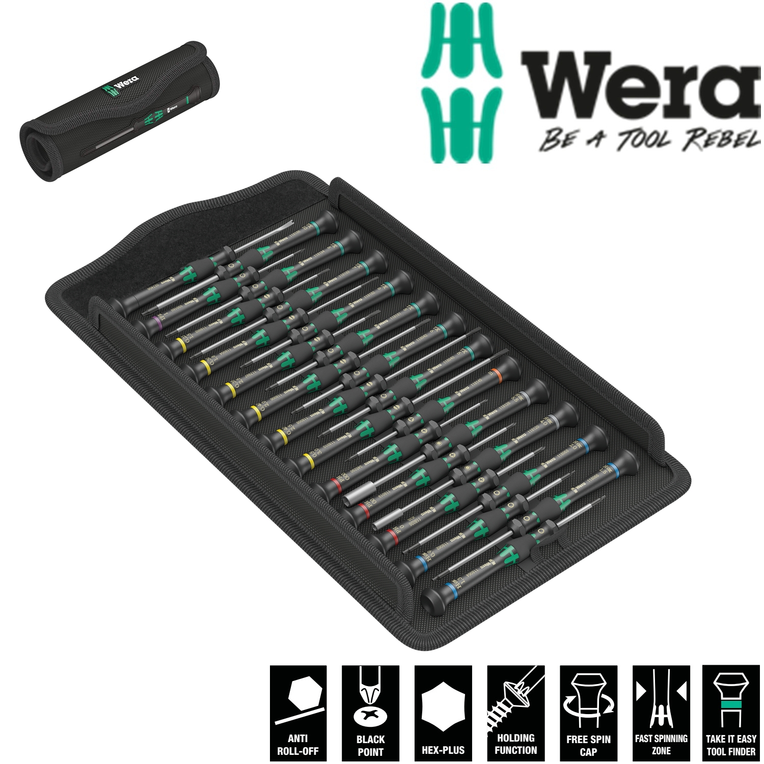 Bộ tua vít điện tử cao cấp Wera 05134000001 Kraftform Micro Big Pack 1 Screwdriver set for electronic applications gồm 25 cái