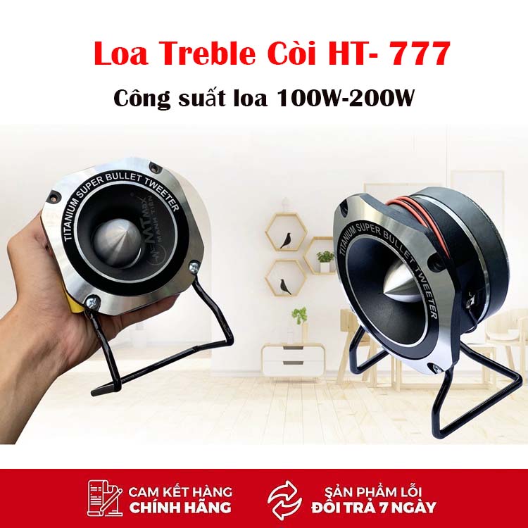 Loa treble còi, cặp loa nhỏ siêu treble titanium super ht- 777 kèm tụ xịn treble 3,3uf - công suất lớn 100w - lọc âm cực tốt - dòng siêu treble - xử lí âm thanh cực hay cho dàn âm thanh chuyên nghiệp.