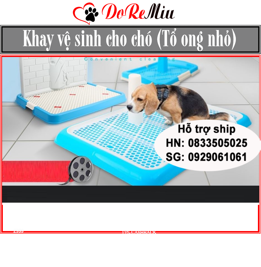 Doremiu- Khay vệ sinh chó - loại khay tổ ong nhỏ cho chó dưới 10kg