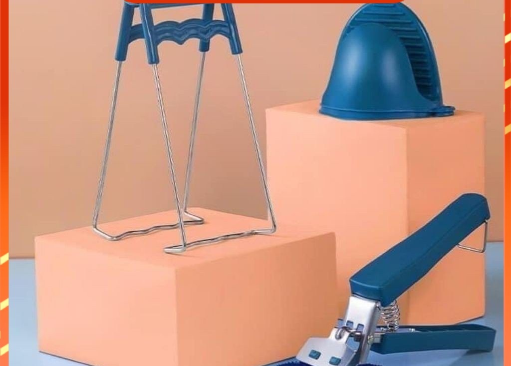 Bộ dụng cụ gắp đồ nóng set 6 món, găng tay bắc nồi và miếng lót nồi silicon